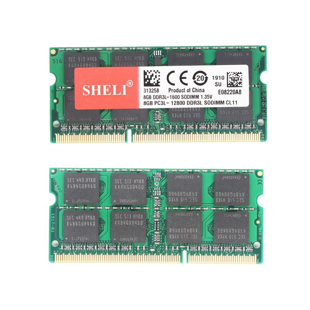 SHELI 8GB 16GB PC3L-12800S/1600 Mhz DDR3L CL11 204-PIN 1,35 V ram SODIMM память для ноутбука