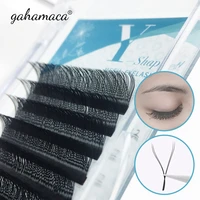 gahamaca yy shape premade volume fans black eyelash extensions two tip eyelashes cd curl individual false lash