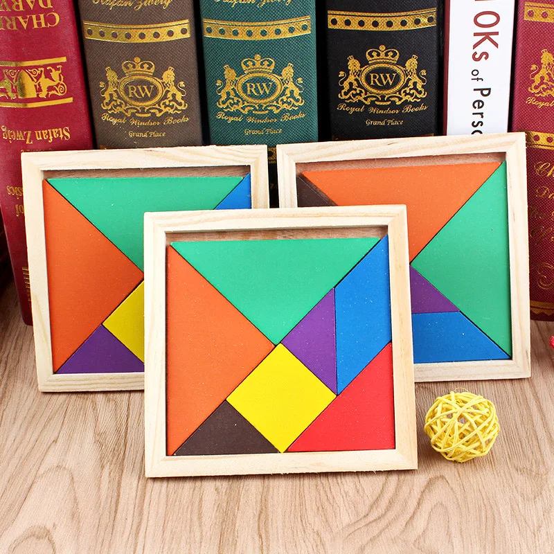 Развивающая игрушка Tangram для детей креативная Геометрическая деревянная