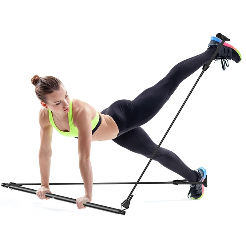 저렴한 휴대용 저항 밴드 피트니스 운동 바 요가 체육관 스틱 저항 훈련 액세서리 EDF88