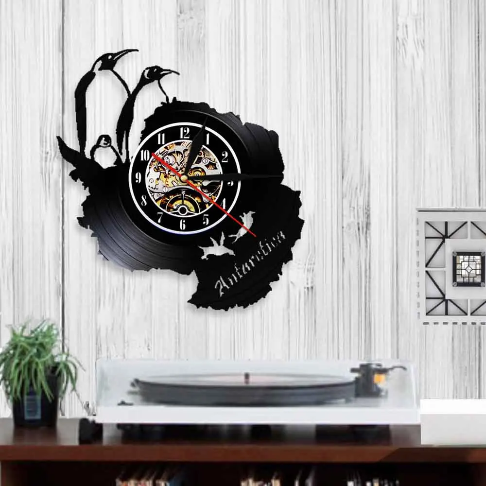Настенные часы с изображением пингвинов виниловая запись настенные животных