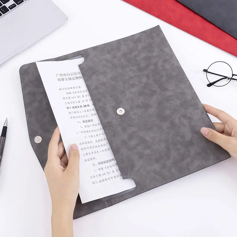 

PU Leather file bags A4 briefbag information bag Large Capacity business waterproof clutch bags