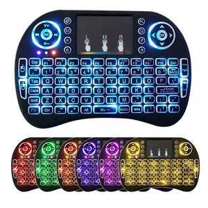 7 color backlight i8 wireless keyboard 2 4ghz with multimedia touchpad fly air mouse pc tv ps3 free global shipping