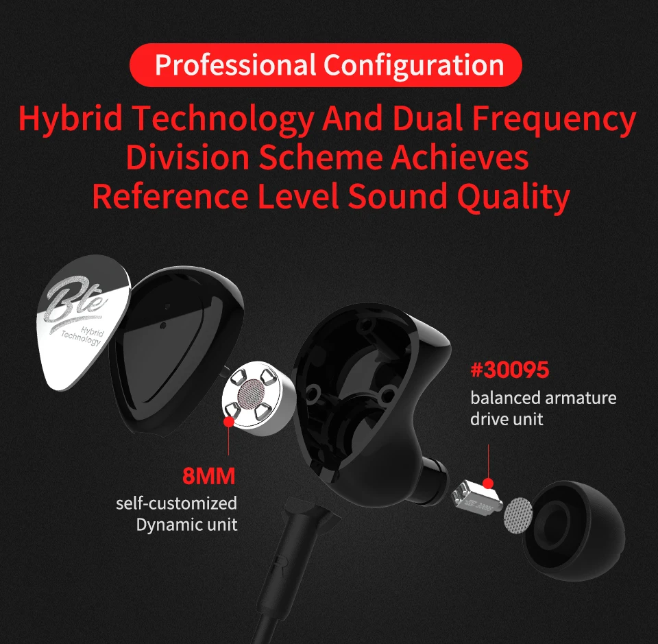 KZ BTE APTX беспроводная Bluetooth гарнитура 1BA+ 1DD гибридные наушники портативные HIFI водонепроницаемые IPX6 гарнитура Sprots наушники микрофон APT-X