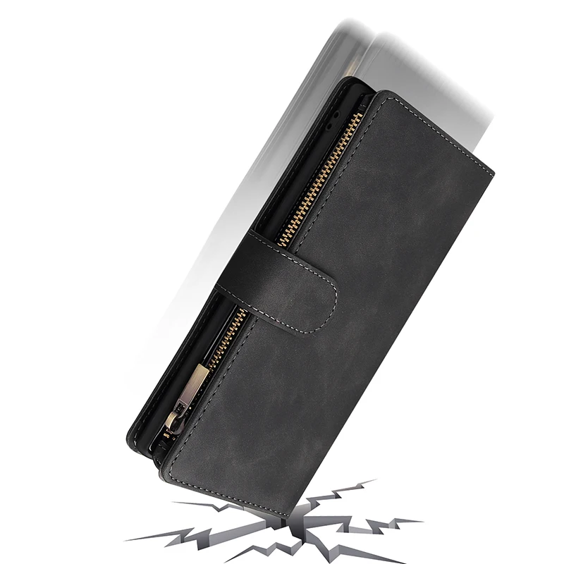 

A51 A71 A41 Zipper Wallet Leather Phone Case For Samsung Galaxy S21 S20 Ultra S10 Plus S9 S8 S10e Note 20 10 A50 A70 Flip Case