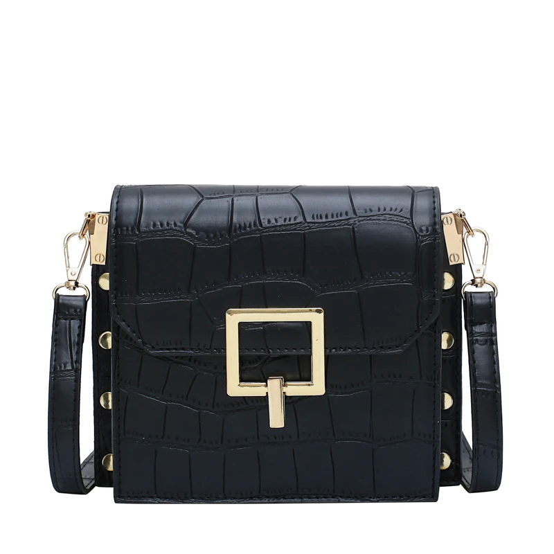 

Stone Pattern PU Leather Crossbody Bags For Women 2020 Small Lock Shoulder Simple Lady Travel Handbags And Purses