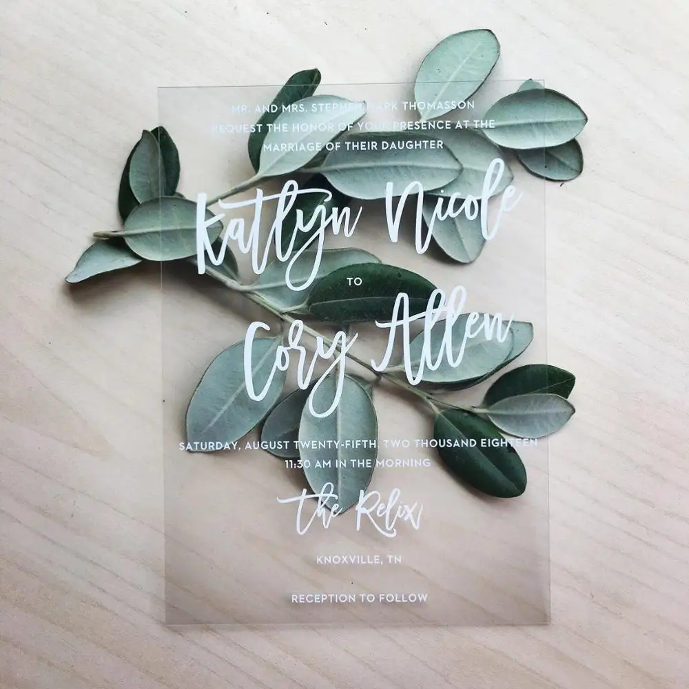 Виниловое приглашение. Прозрачное Свадебное Прозрачные приглашения|Открытки и