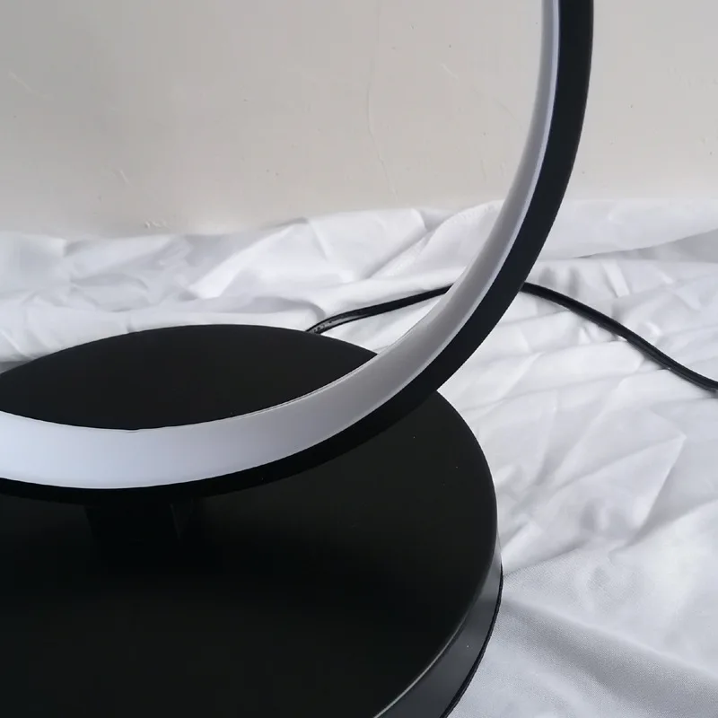 

Poupular Minimalist Creative LED Floor Lamp Black White Touch control Circle Standing Lighting Living Bedroom Decor Vertical