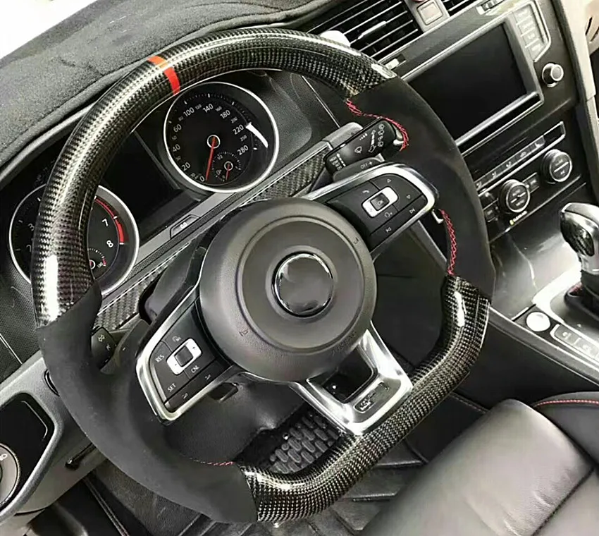 Руль из углеродного волокна для VW Golf 7/GTI гольф R MK7 Passat Polo GTI Scirocco- Замена
