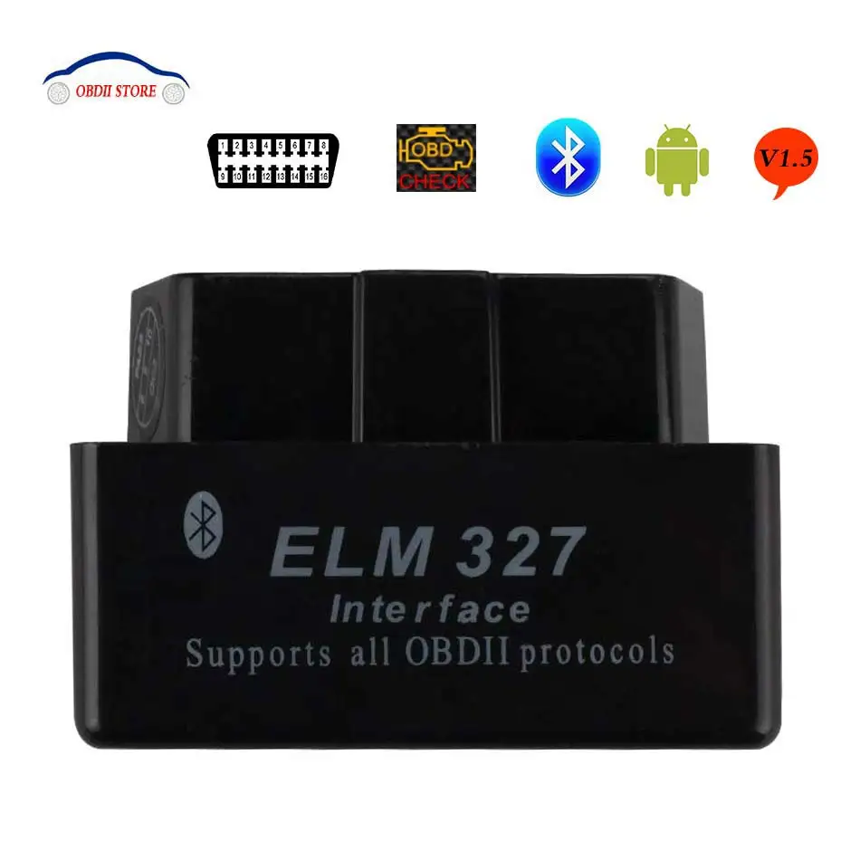 Мини Elm327 Bluetooth V1.5 OBD2 Автомобильные диагностические инструменты V 1 5 ELM 327 OBD 2