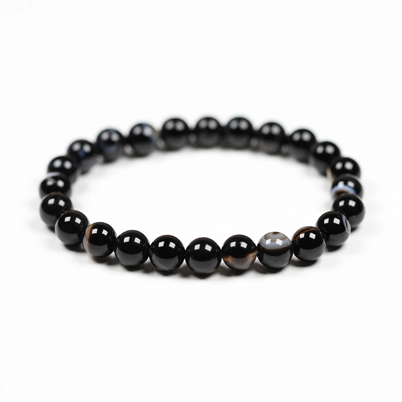 Новая мода 8 мм браслет из натурального камня Мужской 5 видов цветов красивый