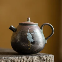 japanese style teapot kettle ceramic creative retro handmade zen teapot handle tea ceremony juego de te household products dg50c