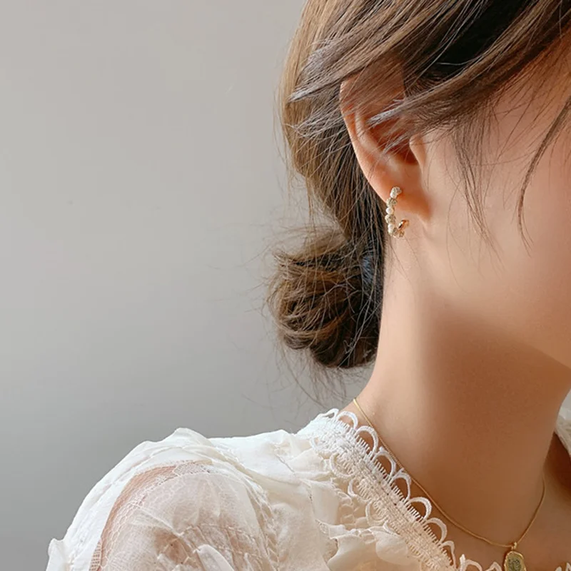 В Корейском стиле Модные сапоги в панковском Личность Шарм паве Циркон жемчуг