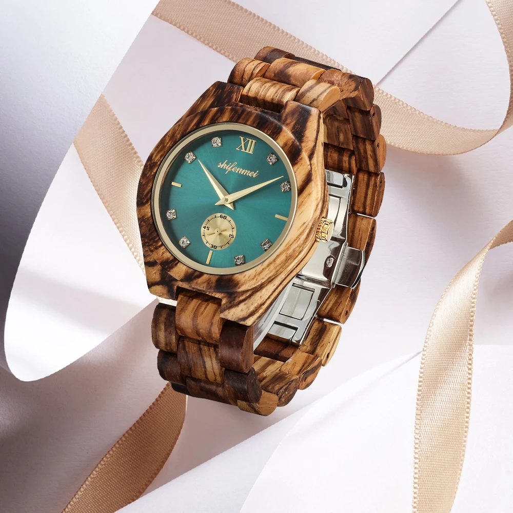 

Wood Watch Women Luxury Brand Clock Quartz Wristwatch Fashion Ladies Bracelet Wooden Watches Female Relogio Feminino