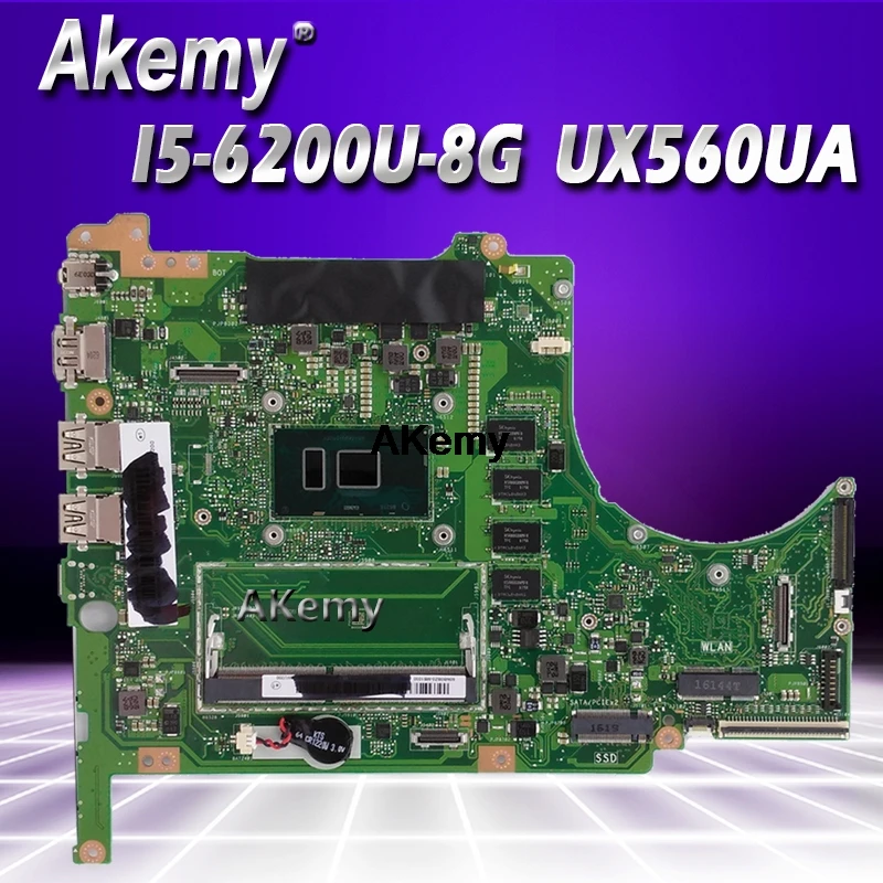 

LAOKE For Asus UX560UA-1B Q504UA Laptop Motherboard W/ I5-6200U CPU PN 60NB0BZ0-MB1300 8GB RAM DDR3 Test ok