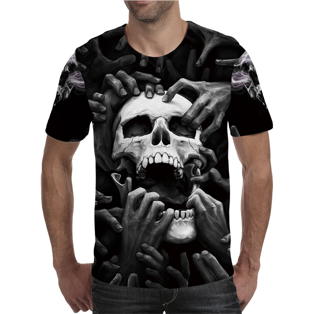 

Drink beer Skulls T shirt Men/Women Gothic Shirts Plus Size 3d print Summer short sleeve Horror Skeleton Boys tops t-shirt