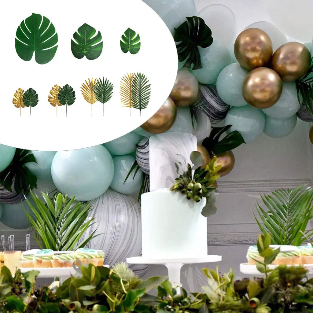 

72x Palm Tree Leaves Artificial DIY Garden Palm Leaf Photography Background Decor Bulk for Jungle Theme Summer Bedroom Beach BBQ