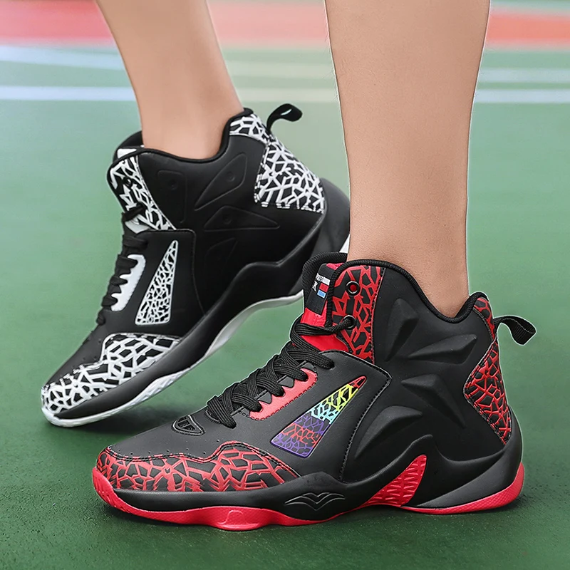 

New Super Mens Basketball Shoes Couples Mixed Color Breathable Sports Fitness Trainers Sports Sneakers