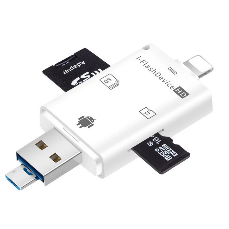 3в1 i флэш-устройство USB OTG Micro USB SD SDHC TF кард-ридер для iPhone 11 Pro X XS MAX XR 6 7 8 plus для ipad Android Phone