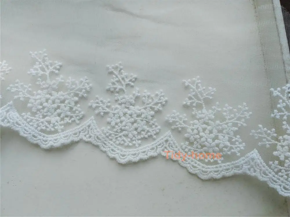 1 ярд 4 3 дюйма Ширина Белый цветок сливы вышивка кружевная отделка хлопок кружева