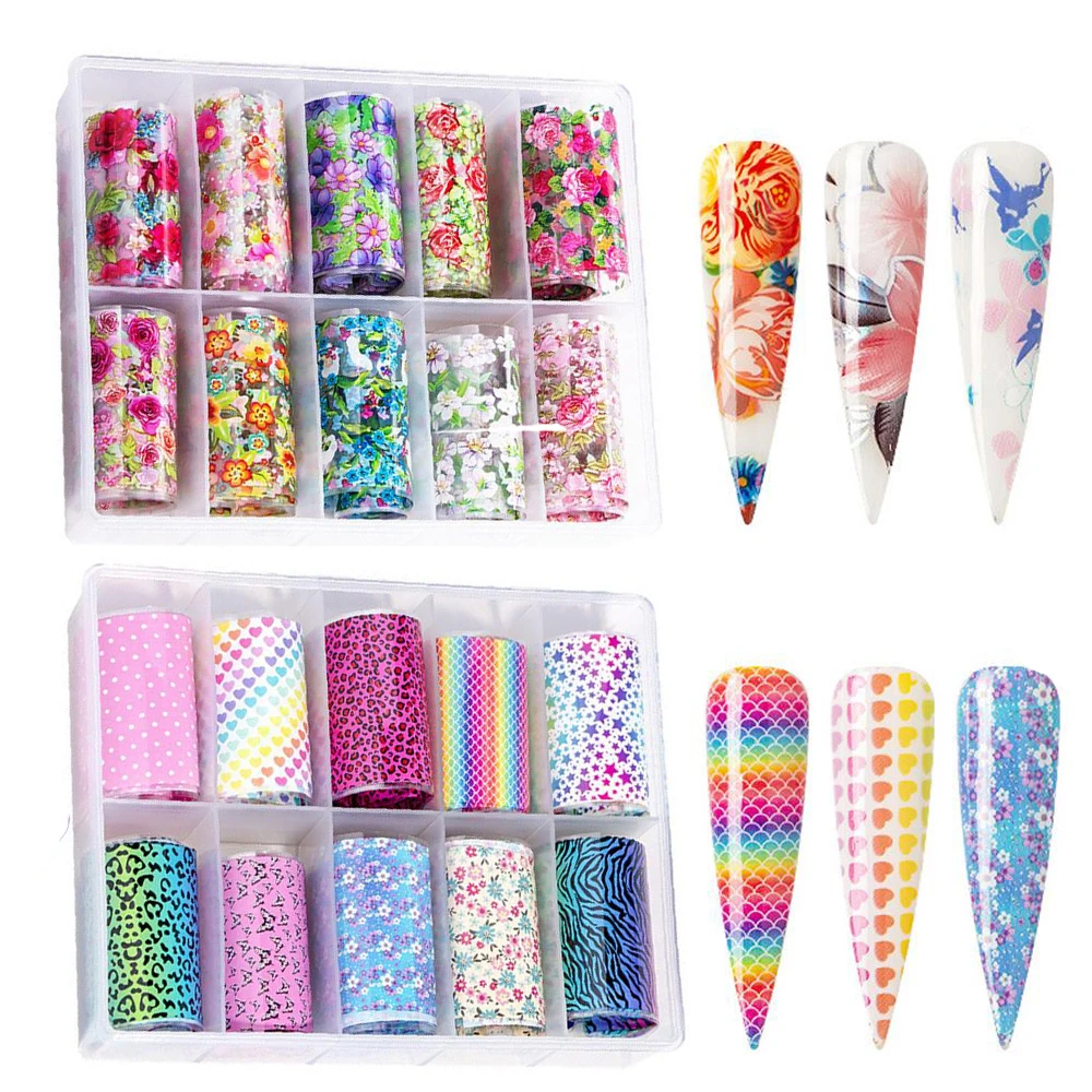 10 шт. голографические переводные наклейки для ногтей|Блестки ногтей| |