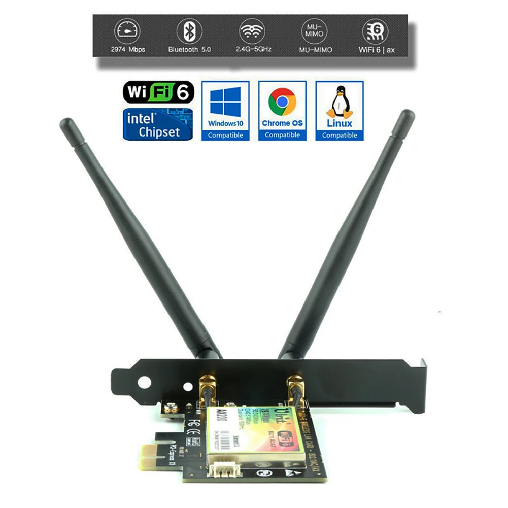 Wi-Fi-адаптер AX200 гигабитный с поддержкой Bluetooth 5 0 2 4 Гбит/с | Компьютеры и офис