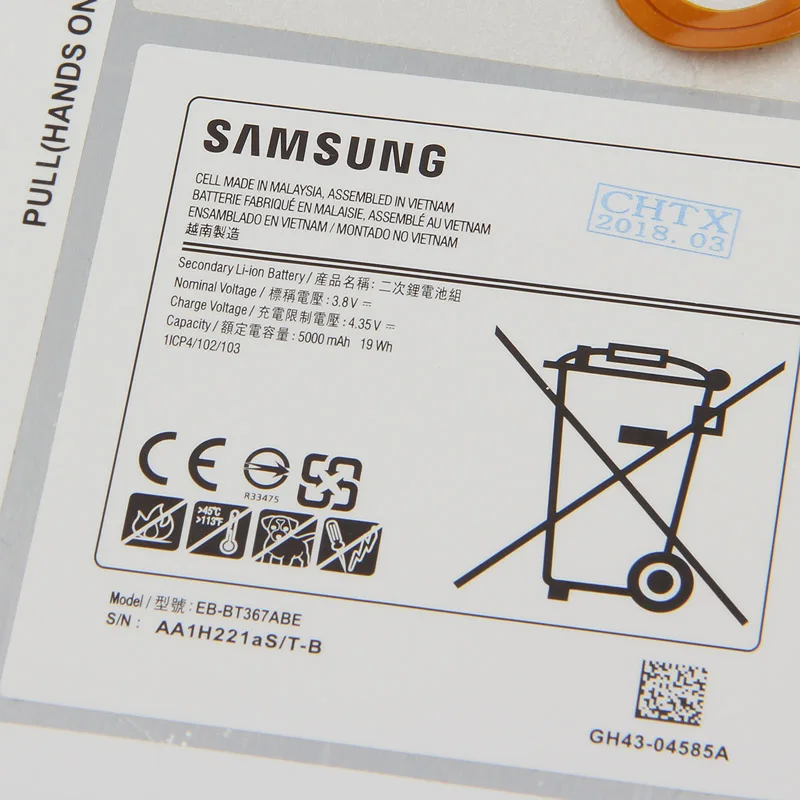 Оригинальный аккумулятор для Samsung Galaxy Tab A2S 8 0 T385 T380 EB BT367ABE 2017 Edition 5000