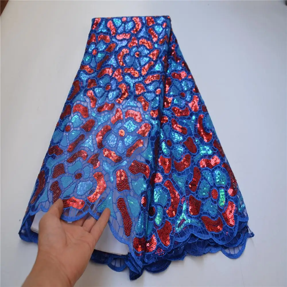 Африканская кружевная ткань с блестками 2021 Новое поступление в нигерийском