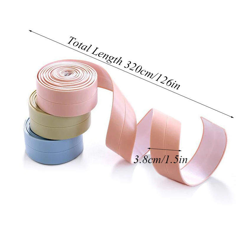 

Mildewproof Tile Crack Waterproof Sealant Tape Sink Stickers Wall Corner Tape Kitchen PVC Sealing Strip Wallpaper Useful