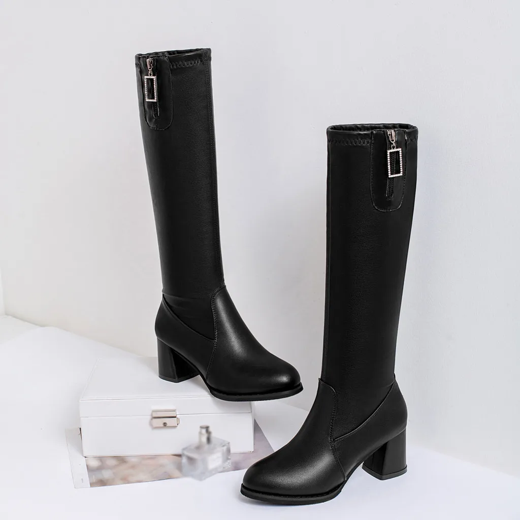 SAGACE из PU искусственной кожи цвета: черный Сапоги До Колена Для Женщин Женские