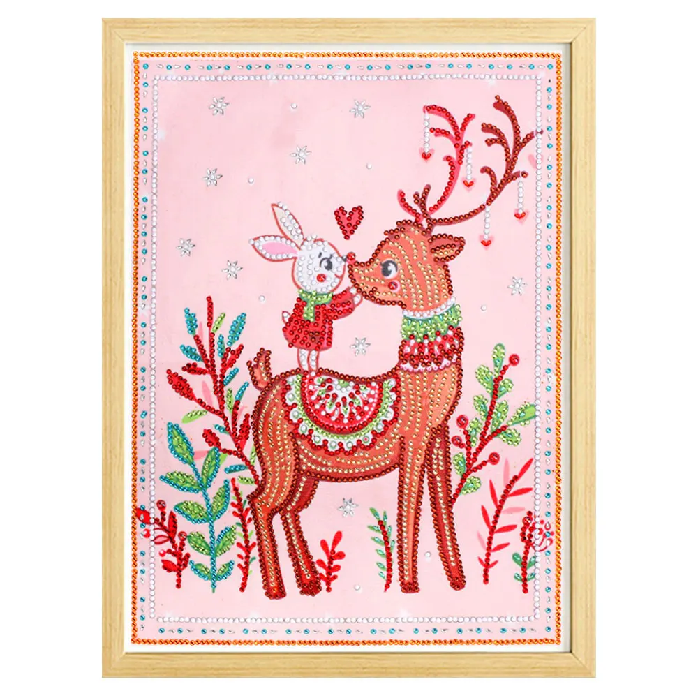 Алмазная живопись ручной работы с Санта-Клаусом круглая мозаика снеговиком