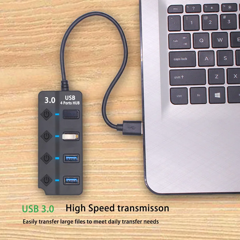 usb 3 0 hub usb hub 3 0 4 7 port multiple expander multi usb splitter with switch power adapter for pc computer accessories free global shipping