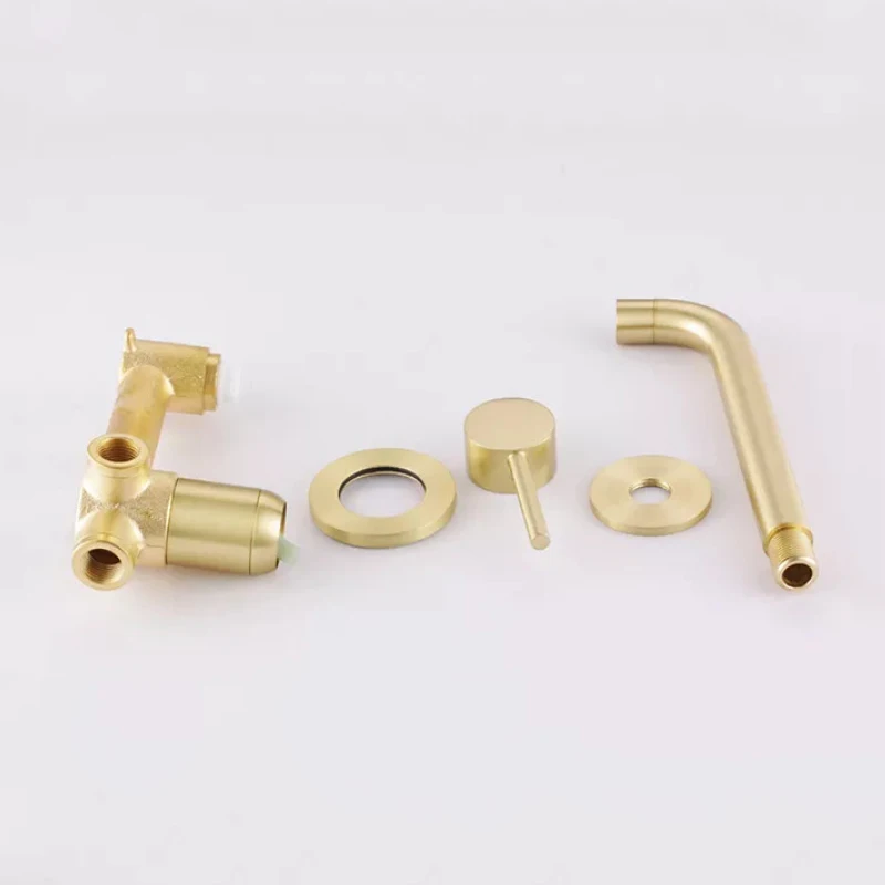 Настенный латунный Смеситель для раковины Скрытый кран в ванной комнате
