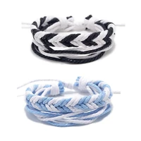 handmade braided cotton rope bracelet for women charms friendship multilayers bangles wrap wristband jewelry