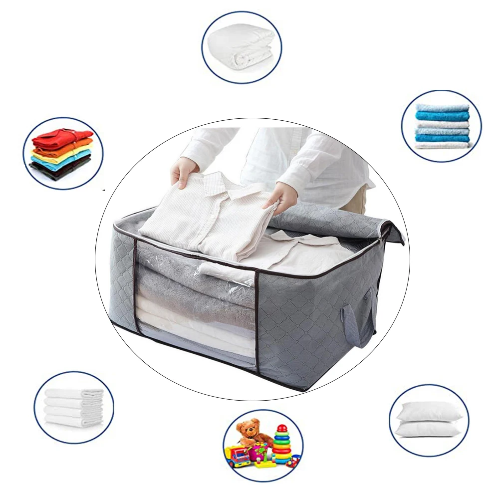 

Large Storage Bag,Non-Woven Quilt Sweater Storage Box,Dust-Proof And Moisture-Proof Storage Bag With Window,Foldable Storage Bag