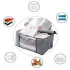 Большая сумка для хранения, коробка для хранения из нетканого материала для свитеров, Пыленепроницаемая и влагостойкая сумка для хранения с окошком, складная сумка для хранения