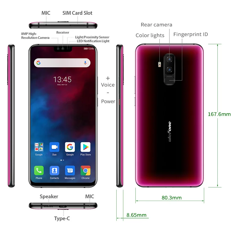 Ulefone T2 смартфон с 6 7 дюймовым дисплеем процессором Helio P70 ОЗУ ГБ ПЗУ 128 4200