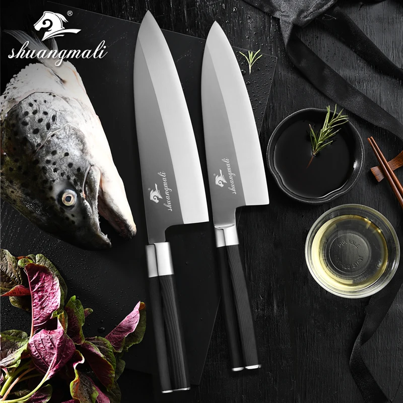 Japanese Salmon Sushi Knife Set High Carbon 5CR15 Steel Japan Kitchen Filleting Knives Slicing Fish Deba Chef | Дом и сад