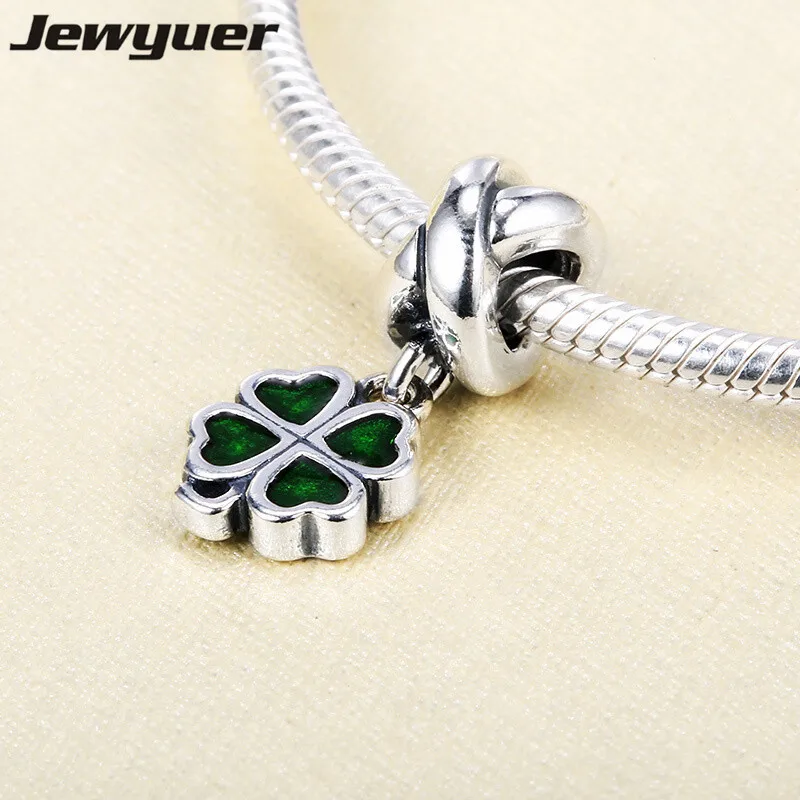 Красно-Зеленый Клевер эмалевые подвески-кулоны 925 пробы серебряные ювелирные