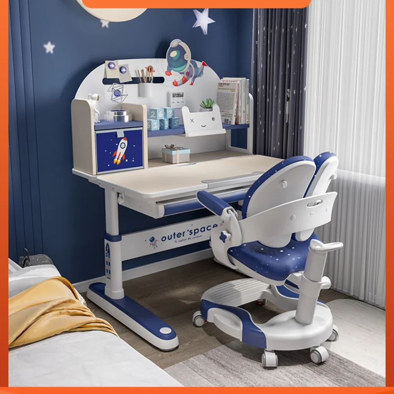 

zq Children's Study Table and Chair Set Primary School Student Writing Desk Solid Wood Desk School Desk and Chair