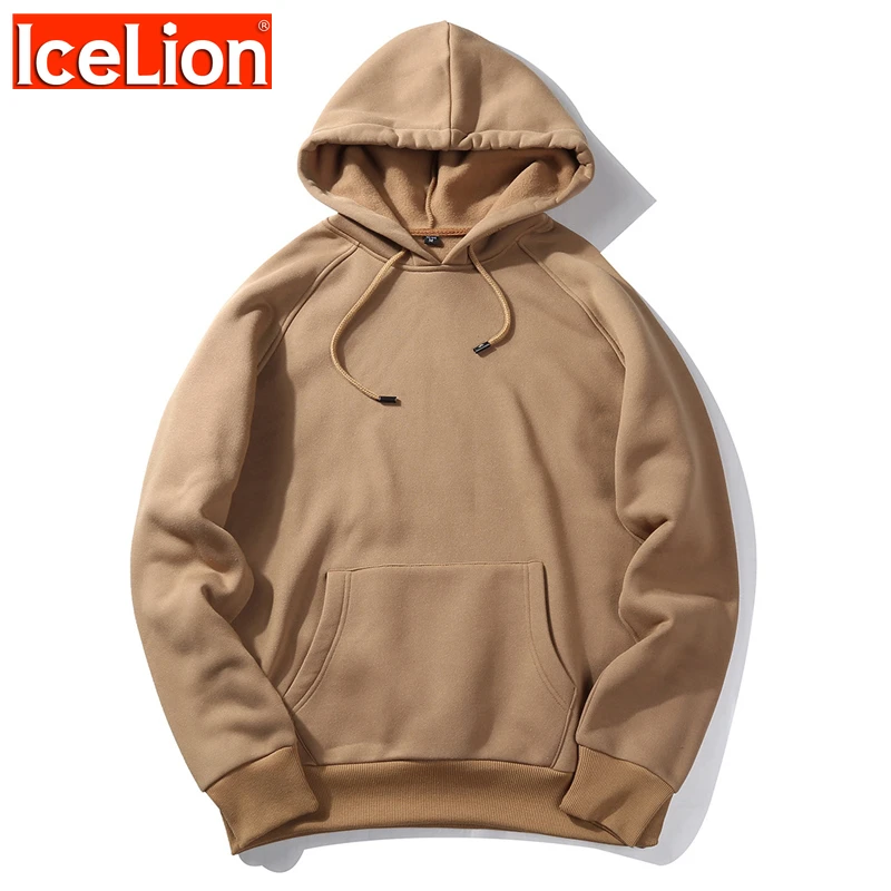 

IceLion 2021 Spring Hoodies Men Long Sleeve Loose Sweatshirts Fashion Solid Hip Hop Streetwear Pullover Sportswear High Quality