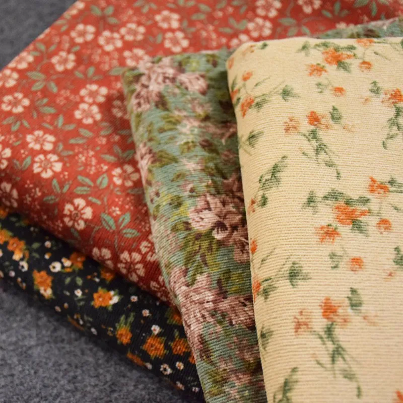 Полуметровый новый дизайн осень-зима пасторальный цветочный принт Вельветовая