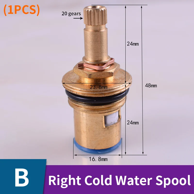 B-Right Cold Water Кран-картридж смеситель латунный керамический Dics кран-букса быстрооткрывающийся душ картриджи 20 передач кухонный вентиль аксессуары для ванной комнаты - Цвет: B-Right Cold Water
