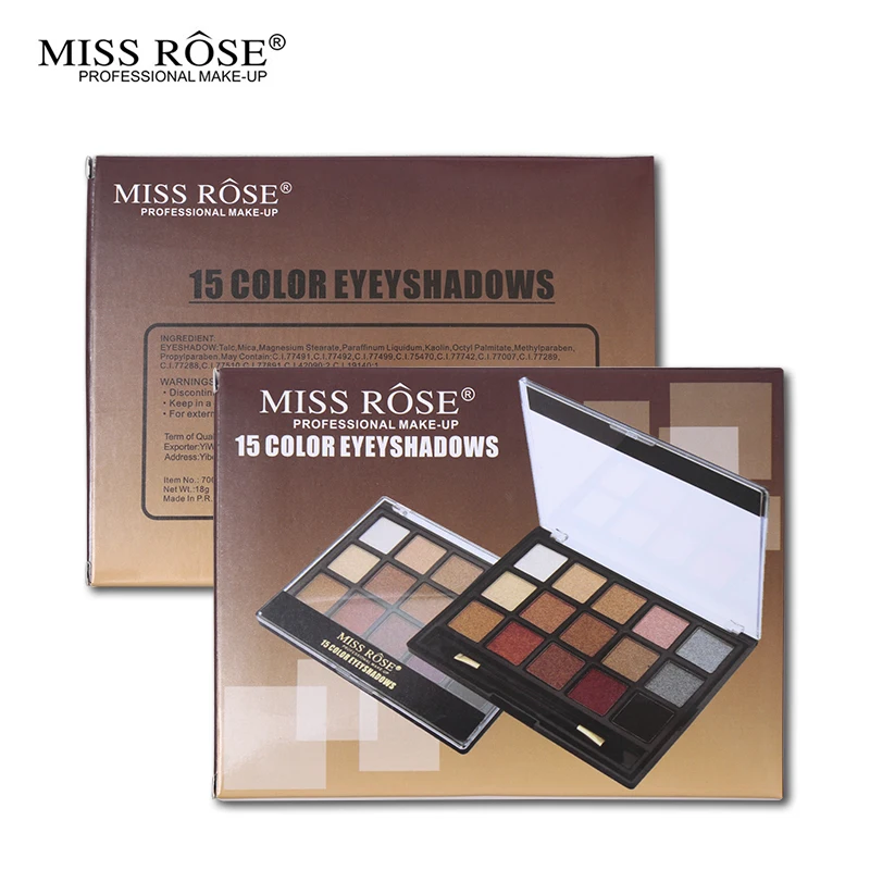 Miss Rose Профессиональный макияж 15 цветов Тени для век матовые тени палитра макияжа