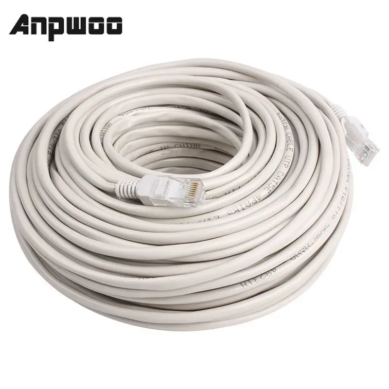 

ANPWOO RJ45 Ethernet Cat5 Network Cable LAN Patch Lead 20m Gray White