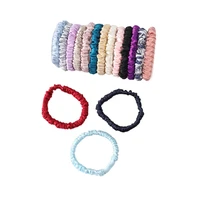 2pcs 15 colors mulberry silk hair scrunchies wholesale skinny elastic band scrunchy bun girls ponytail holder women headwear