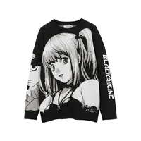 knitted japanese anime death note misa amane sweater for men and women harajuku streetwear oversized black pullover jumper