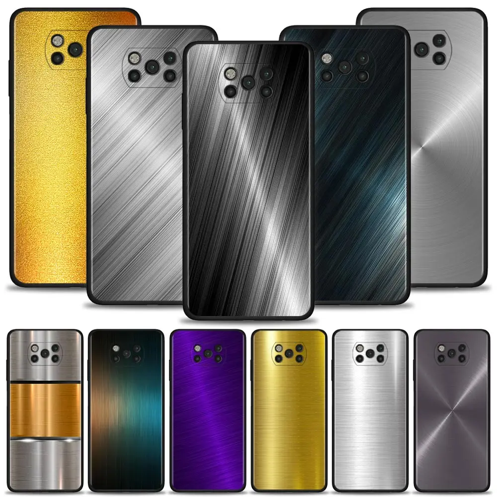 

Brushed Metal Texture Case For Xiaomi Poco X3 Pro GT NFC F1 M3 M4 Pro 5G GT Cover for Mi 11T 10T Pro 9T 11 Note 10 Lite Civi