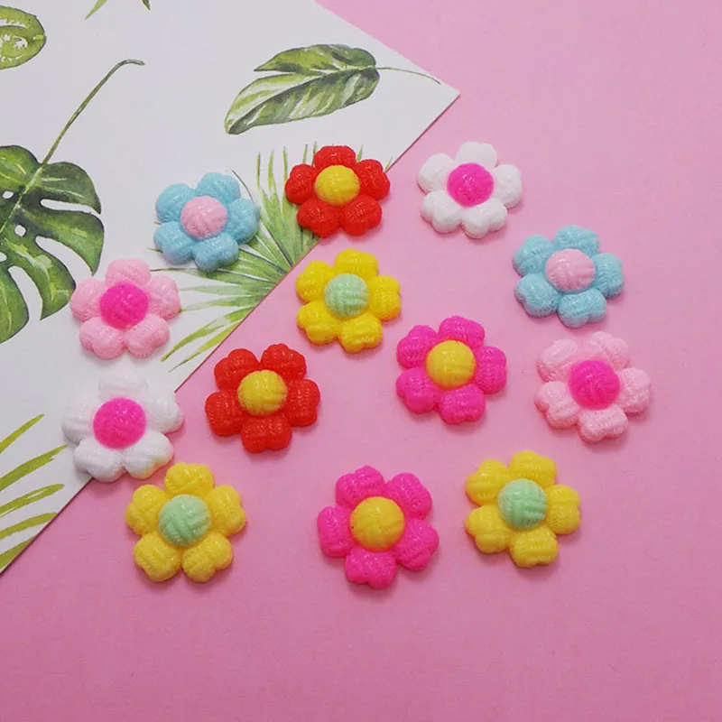 50 шт. милые цветы из смолы Рождественское украшение с плоской задней стороной