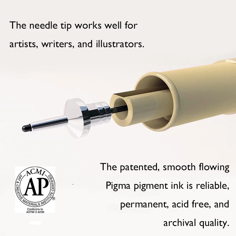 1/3/5Pcs Black Pigma Micron Pen Waterproof Hand-Drawn Design Sketch Needle Fineline Supplies | Art Markers